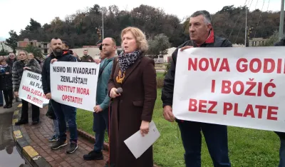 Protest radnika Instituta Igalo