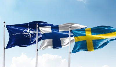 Zastave Finska, &Scaron;vedska, NATO