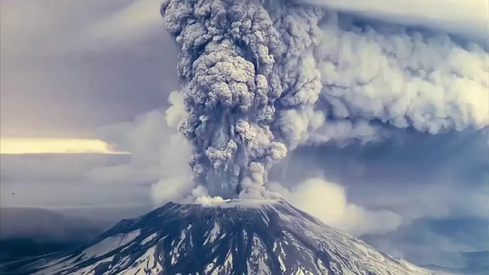 Erupcija vuklana, ilustracija