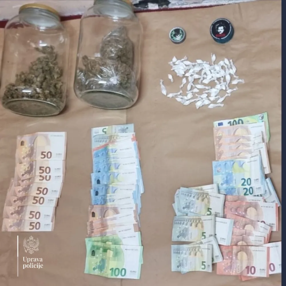 Budva: Uhap&scaron;ena osoba kod koje je pronađen kokain i marihuana namijenjena uličnoj prodaji
