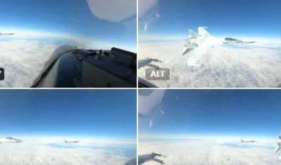 Snimak susreta ruskog i američkog aviona kod Aljaske