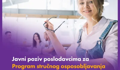 Objavljen je Javni poziv za Program stručnog osposobljavanja