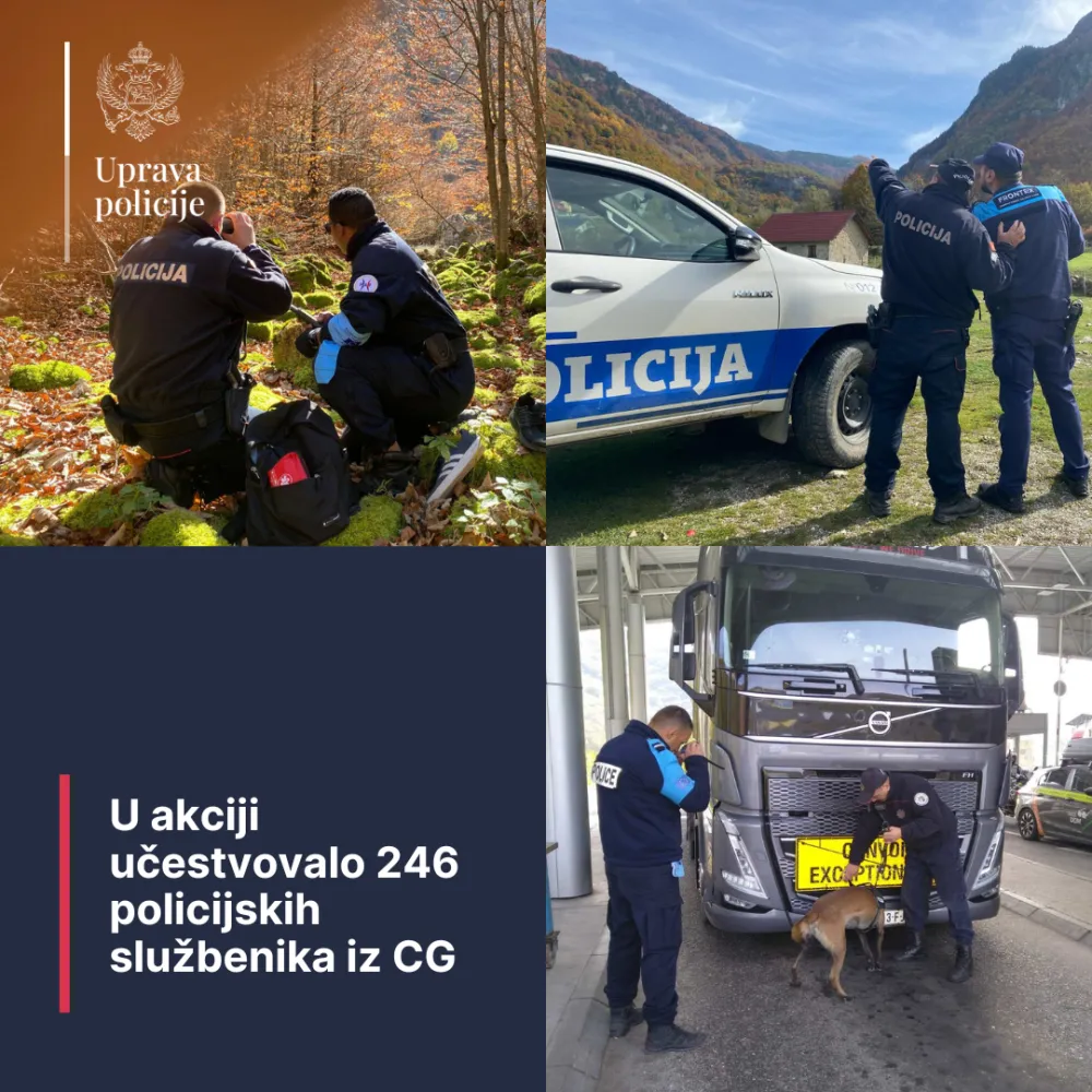 (FOTO) Crnogorska policija učestvovala u međunarodnoj akciji: Uhap&scaron;eno 796 osoba, pokrenuto 316 novih istraga&nbsp;