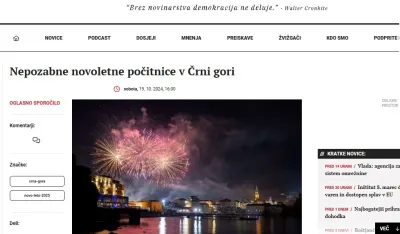 Crna Gora u slovenačkim medijima: &bdquo;Jedinstvena kombinacija muzike, kulture i zimskih aktivnosti&ldquo;