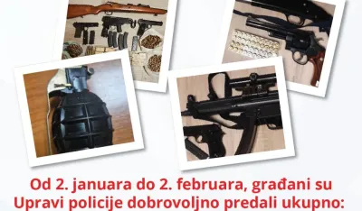 Građani u subotu vratili 19 komada oružja, pu&scaron;komitraljez, bombu...