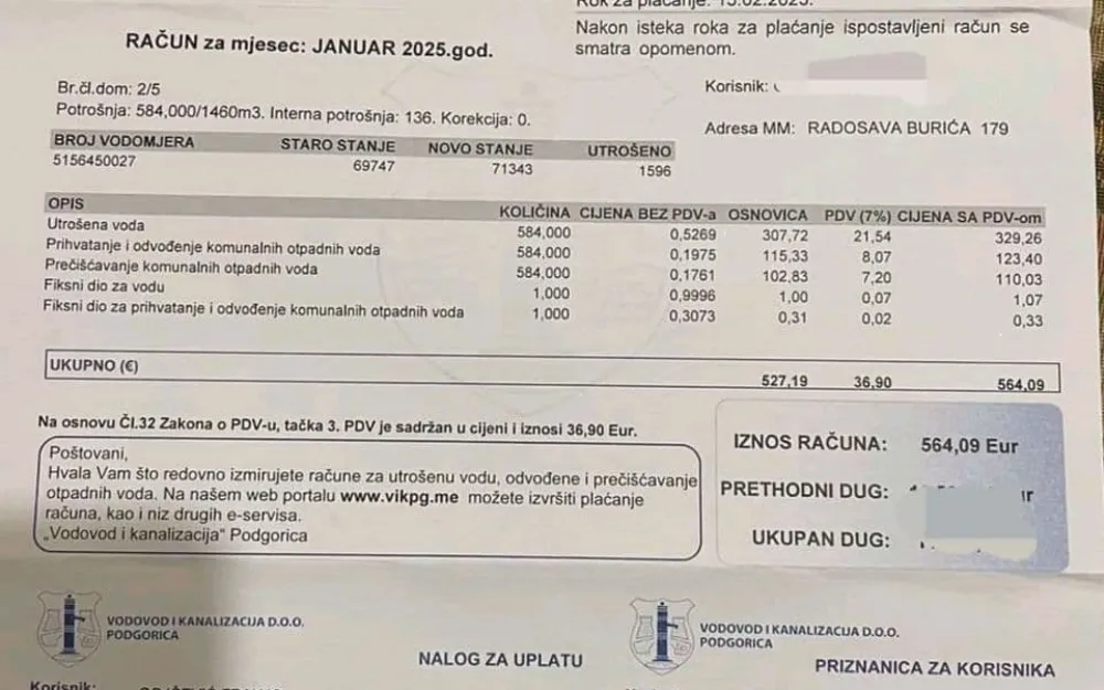 Račun za vodu