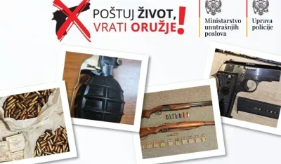 Građani juče vratili 33 komada vatrenog oružja, 838 komada municije i jednu detonatorsku kapislu