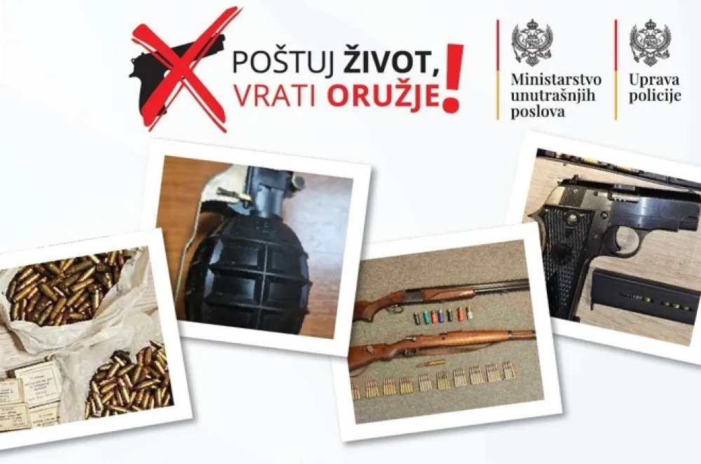 Građani juče vratili 33 komada vatrenog oružja, 838 komada municije i jednu detonatorsku kapislu