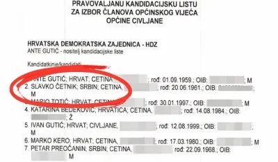 Srbin Četnik na listi HDZ-a za lokalne izbore