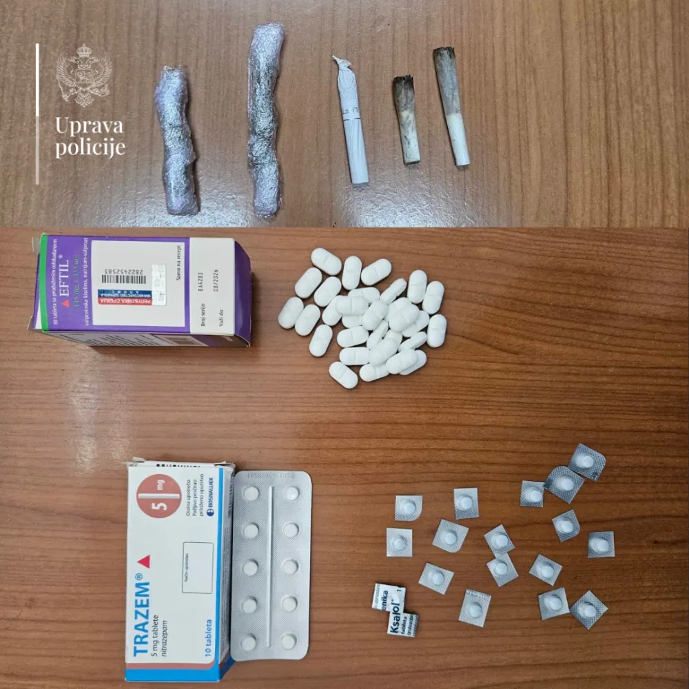 Pretresi u Beranama: Oduzete tablete sa liste opijata i marihuana, procesuirane četiri osobe