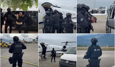 (VIDEO/FOTO) Jake mjere bezbjednosti, specijalci i blokada ulica: Delić i Keković nakon deportacije&nbsp;sprovedeni u UIKS