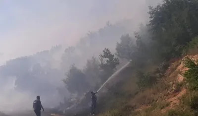 Požar na Obzovici, vatrogasci na terenu