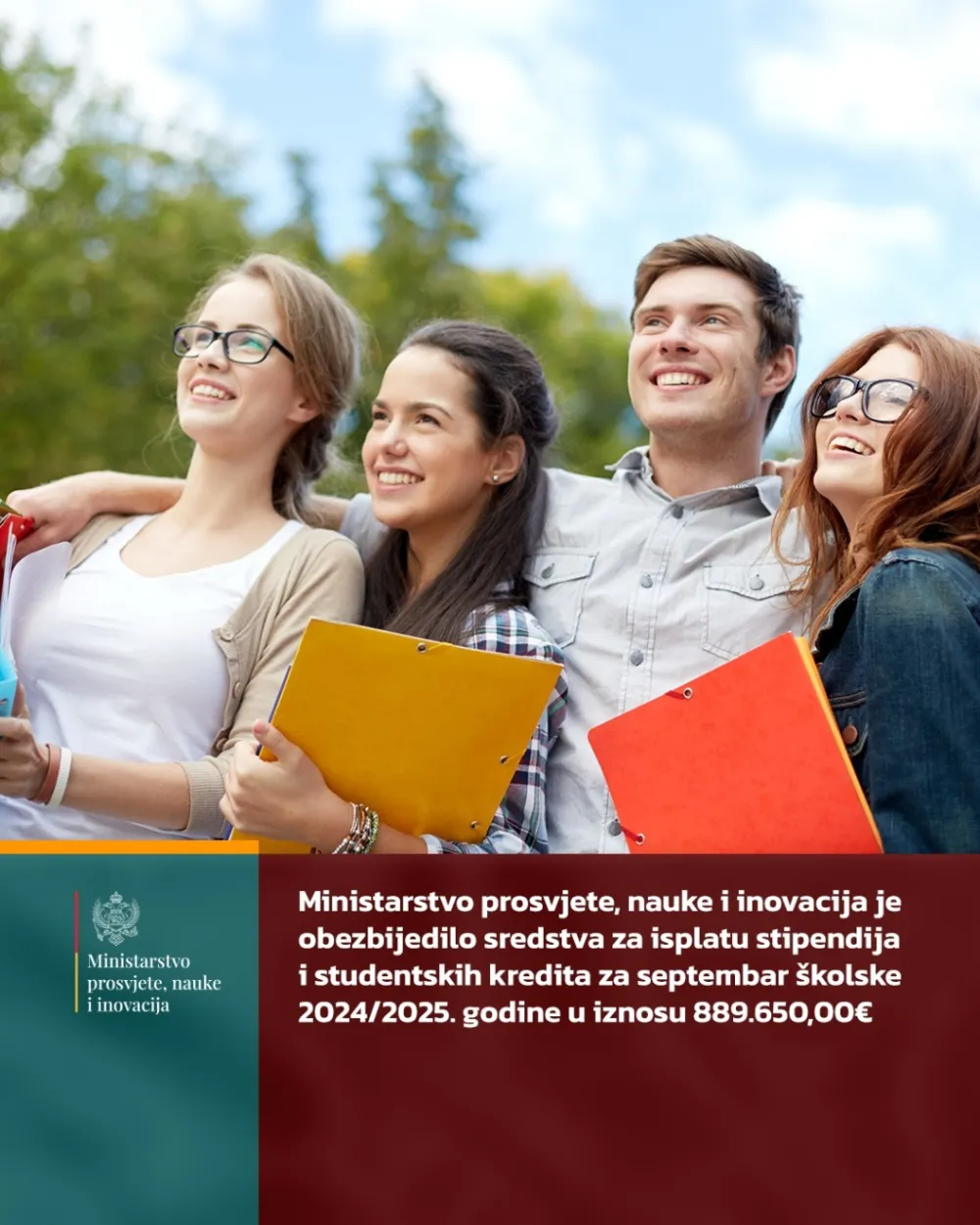 MPNI: Isplata stipendija i kredita za septembar