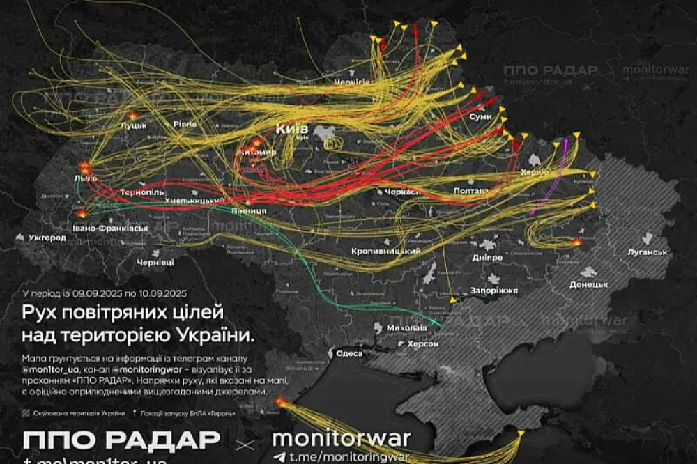 Kako su ruski dronovi zavr&scaron;ili u Poljskoj: Ukrajinci objavili mapu ciljeva jednog od najmasovnijih napada Moskve