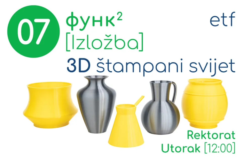 Elektrotehnički fakultet u okviru Festivala umjetnosti, nauke i kulture organizuje izložbu "3D &scaron;tampani svijet"