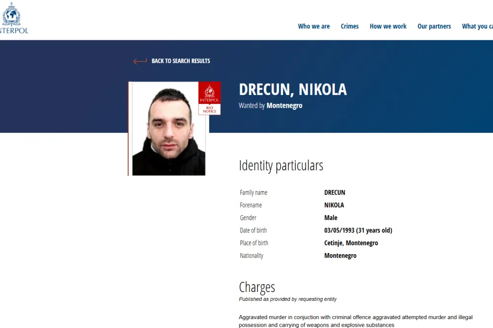Kontrola optužnice: Advokat tvrdi da nema dokaza da je Drecun izvr&scaron;io dvostruko ubistvo na Cetinju