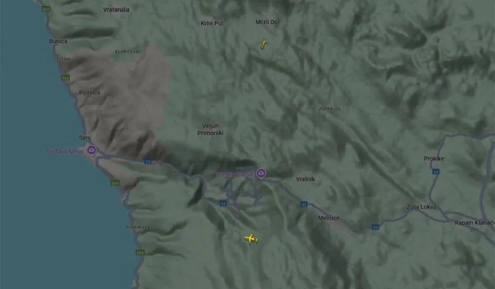 Nakon pada avion izgorio