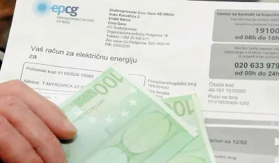 Prosječan novembarski račun za struju 36 eura