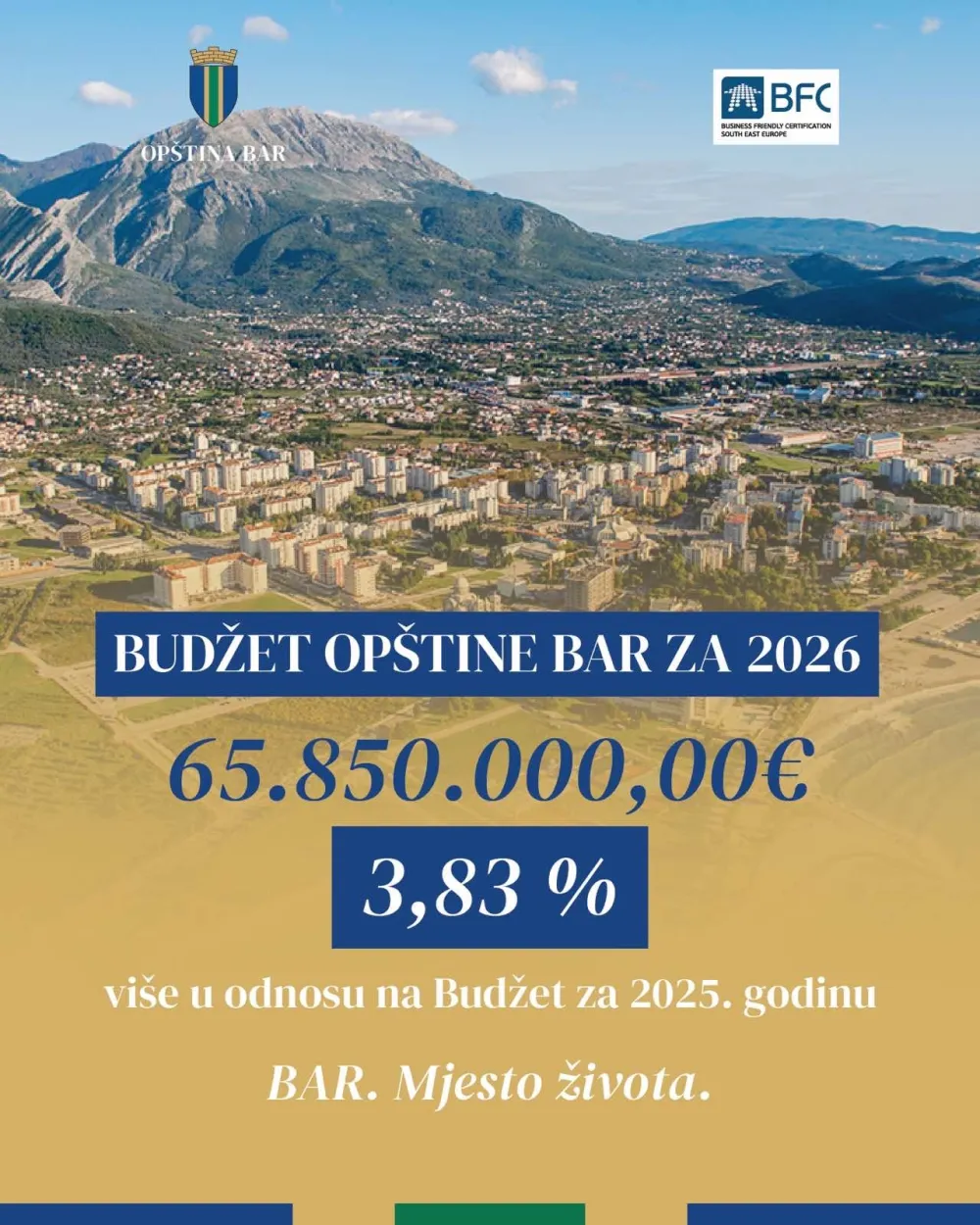 Budžet Op&scaron;tine BAR