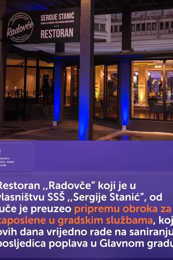 SS&Scaron; "Sergije Stanić"&nbsp;priprema obroke za zaposlene u gradskim službama