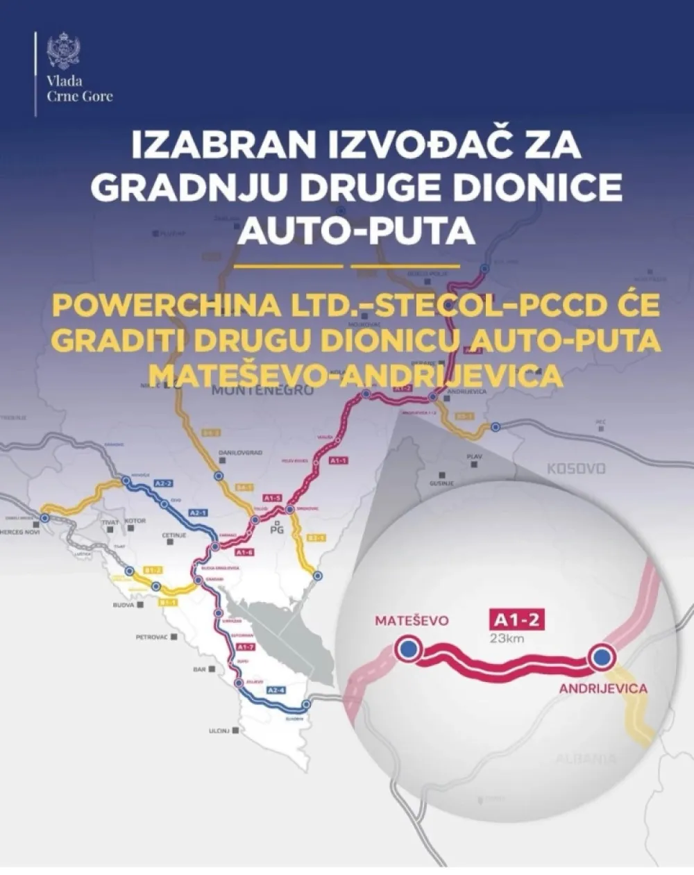 Monteput: Cijena gradnje druge dionice auto-puta veća zbog aktuelnih trži&scaron;nih uslova i obima radova