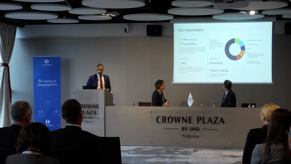 EBRD tokom 2025. uložio 215 miliona eura u 18 projekata u Crnoj Gori