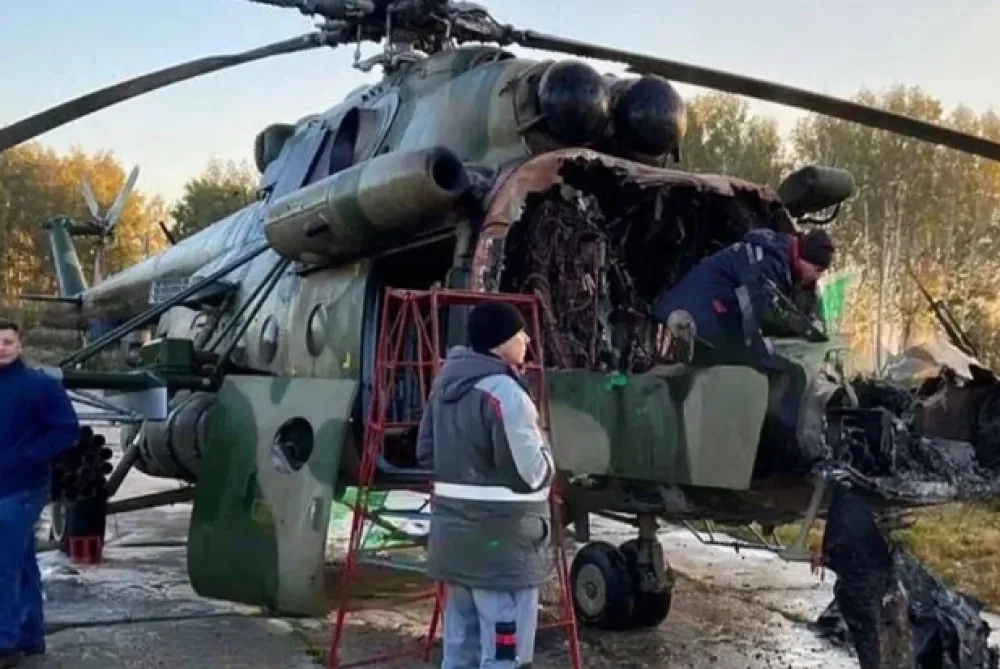 Maloljetnici zapalili ruski helikopter