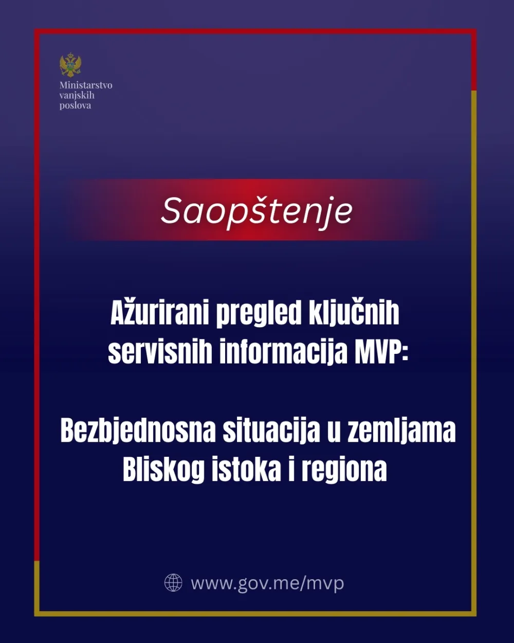 MVP:&nbsp;Ažuriran&nbsp;pregled ključnih servisnih informacija