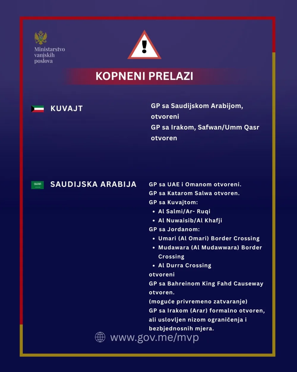 Ažuriran&nbsp;pregled ključnih servisnih informacija