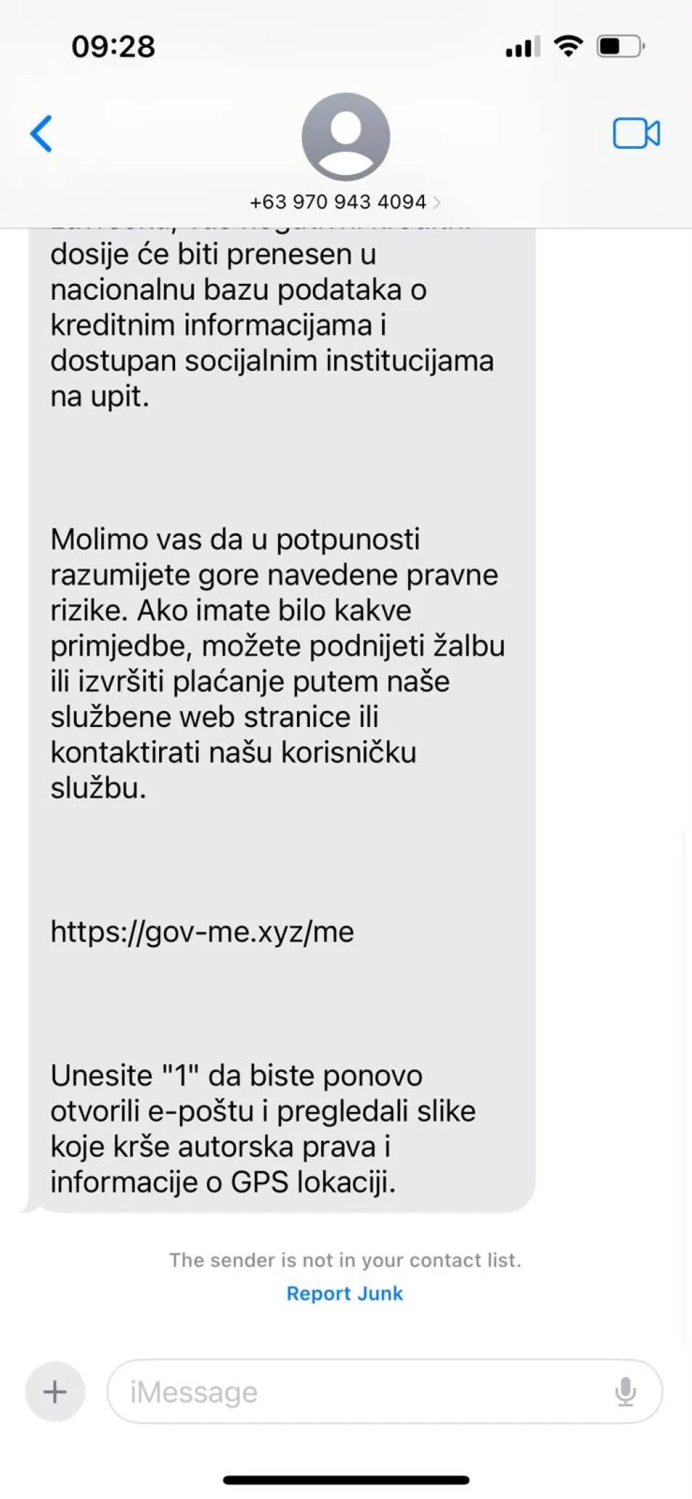 SMS prevare